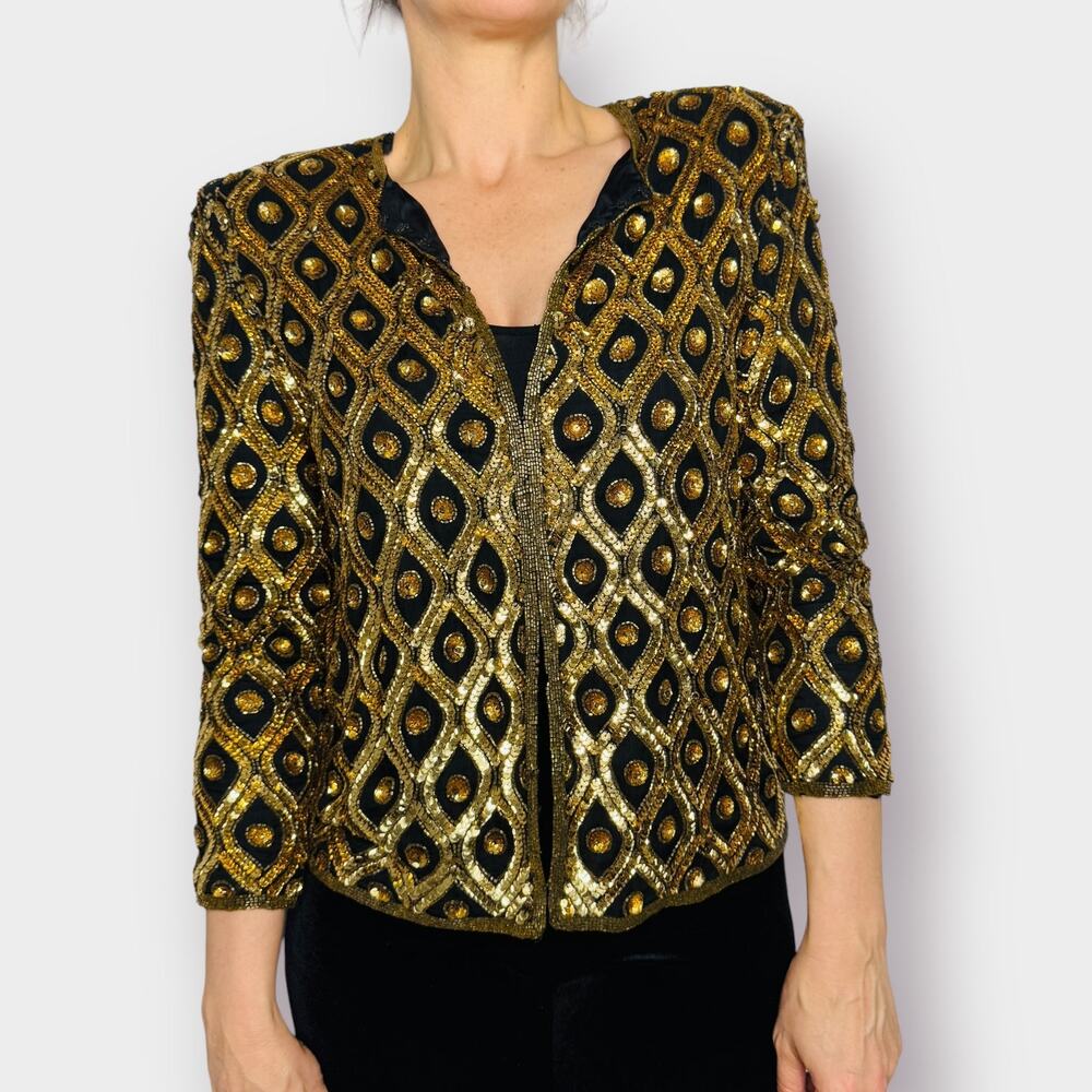 Vintage 90s‎ Stenay Sequin Jacket Top - Picture 4 of 6